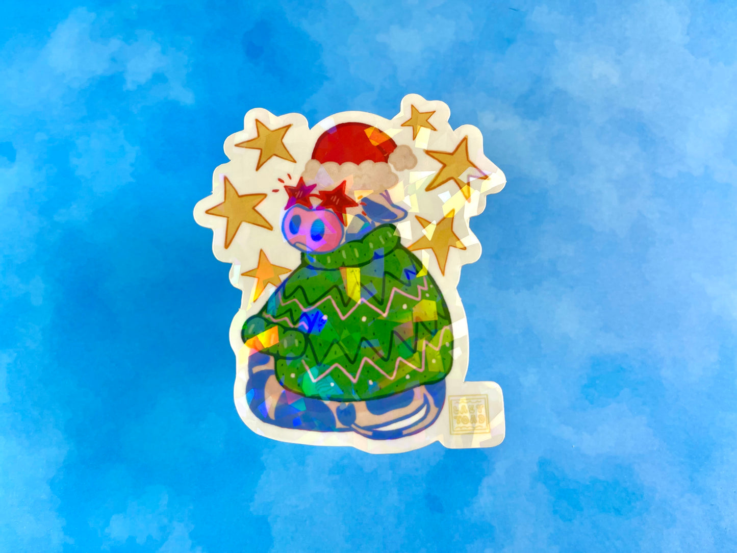 Christmas Cow Vinyl Art Sticker