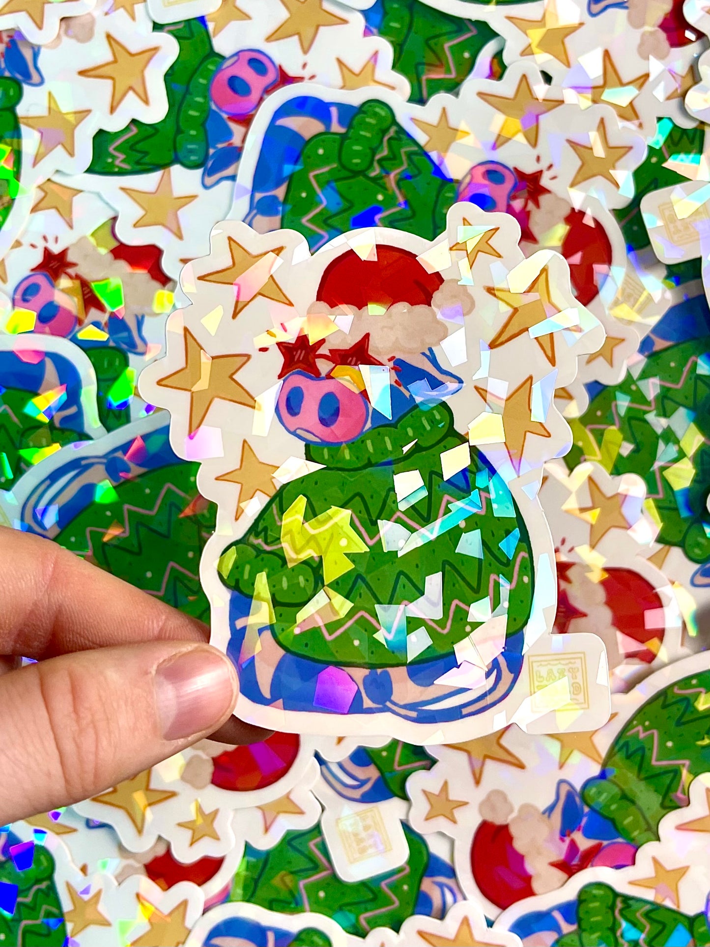 Christmas Cow Vinyl Art Sticker