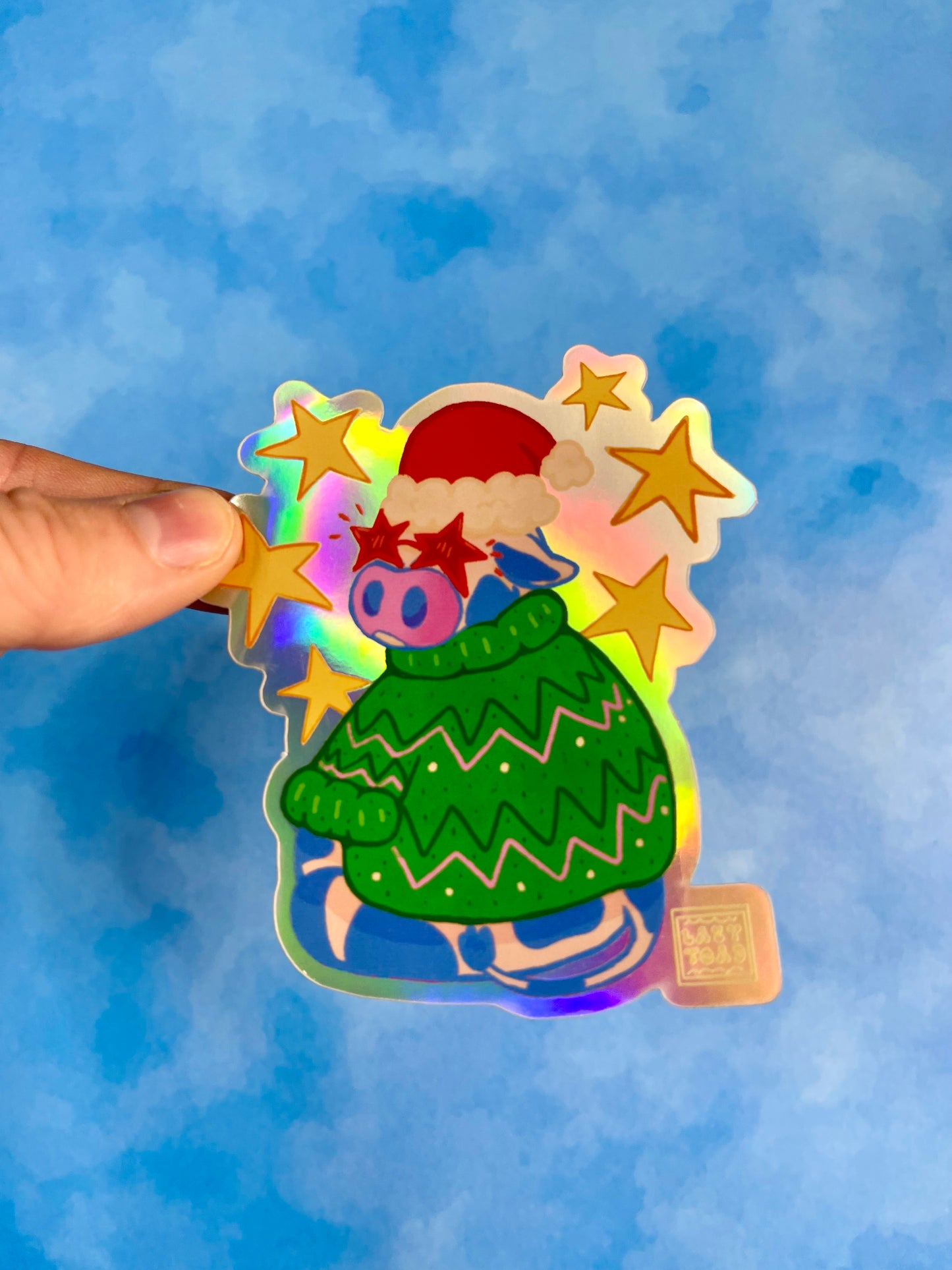 Christmas Cow Vinyl Art Sticker