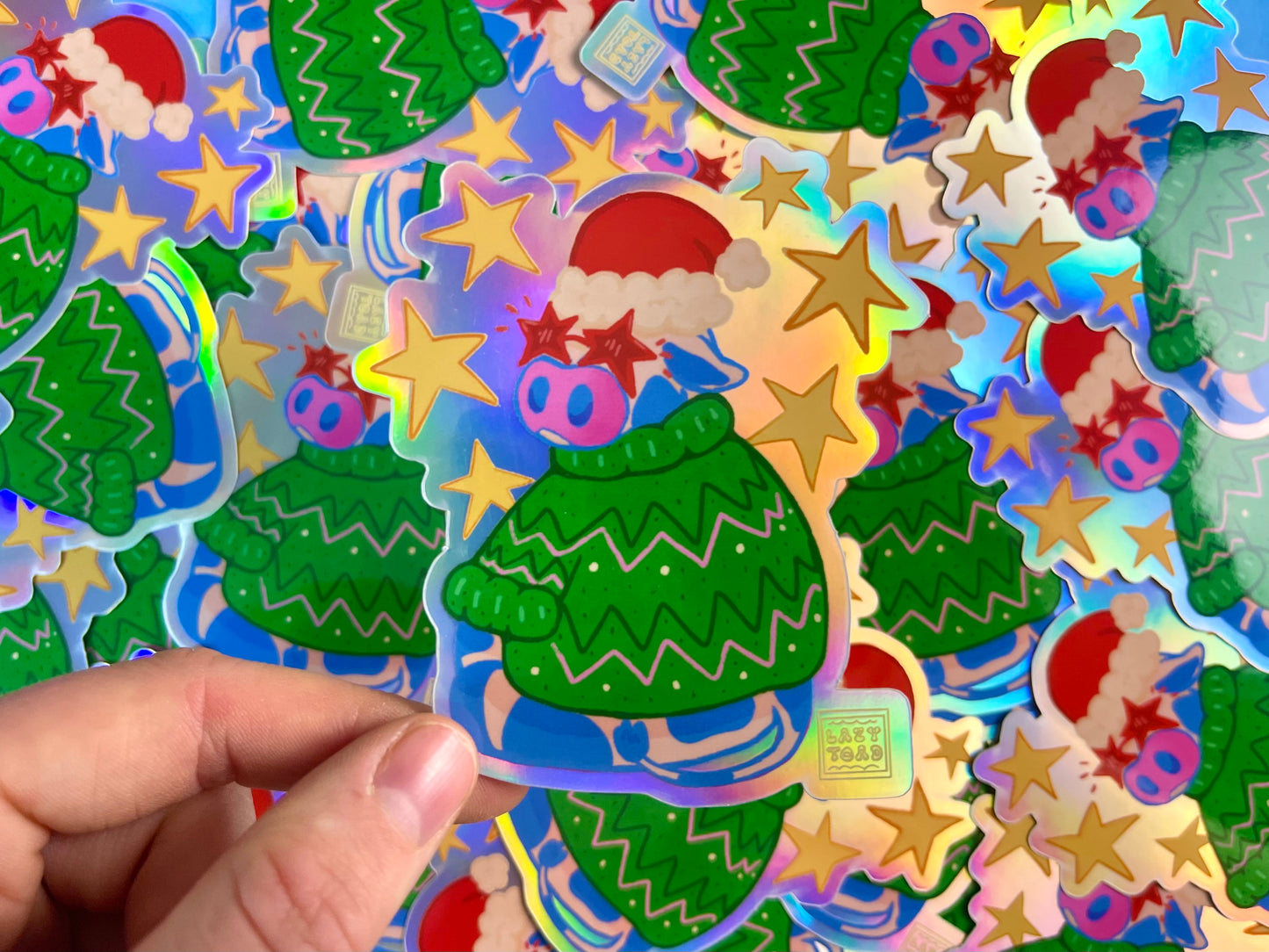 Christmas Cow Vinyl Art Sticker