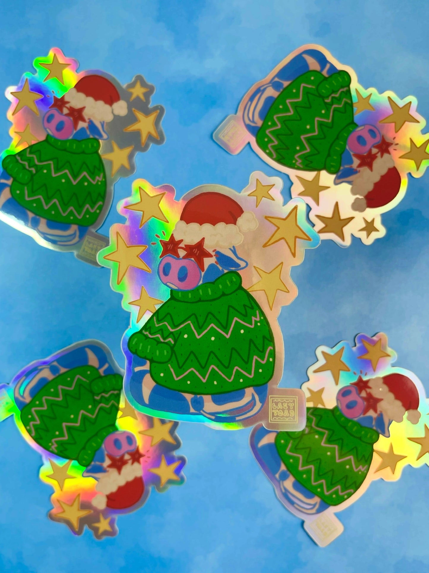 Christmas Cow Vinyl Art Sticker